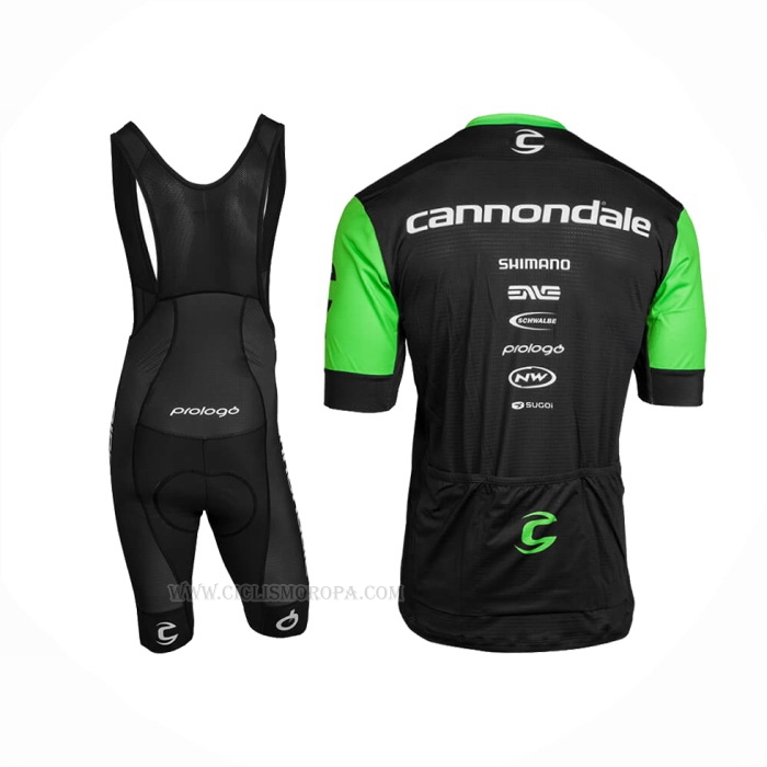 2018 Ropa Ciclismo Cannondale Factory Rancing Verde Negro Mangas Corta y Culotte Corto